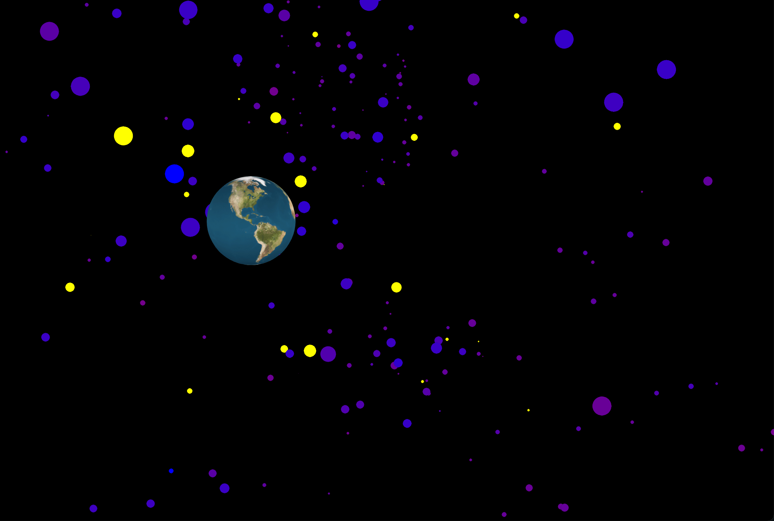 3D data visualization web app that visualizes all of the exoplanets discovered by NASA. Allows users to compare the differences in data between groups of exoplanets in a 3D environment.